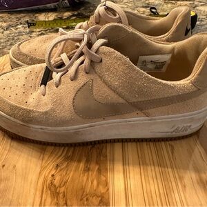 Nike Women's Sneakers in Tan Suede
